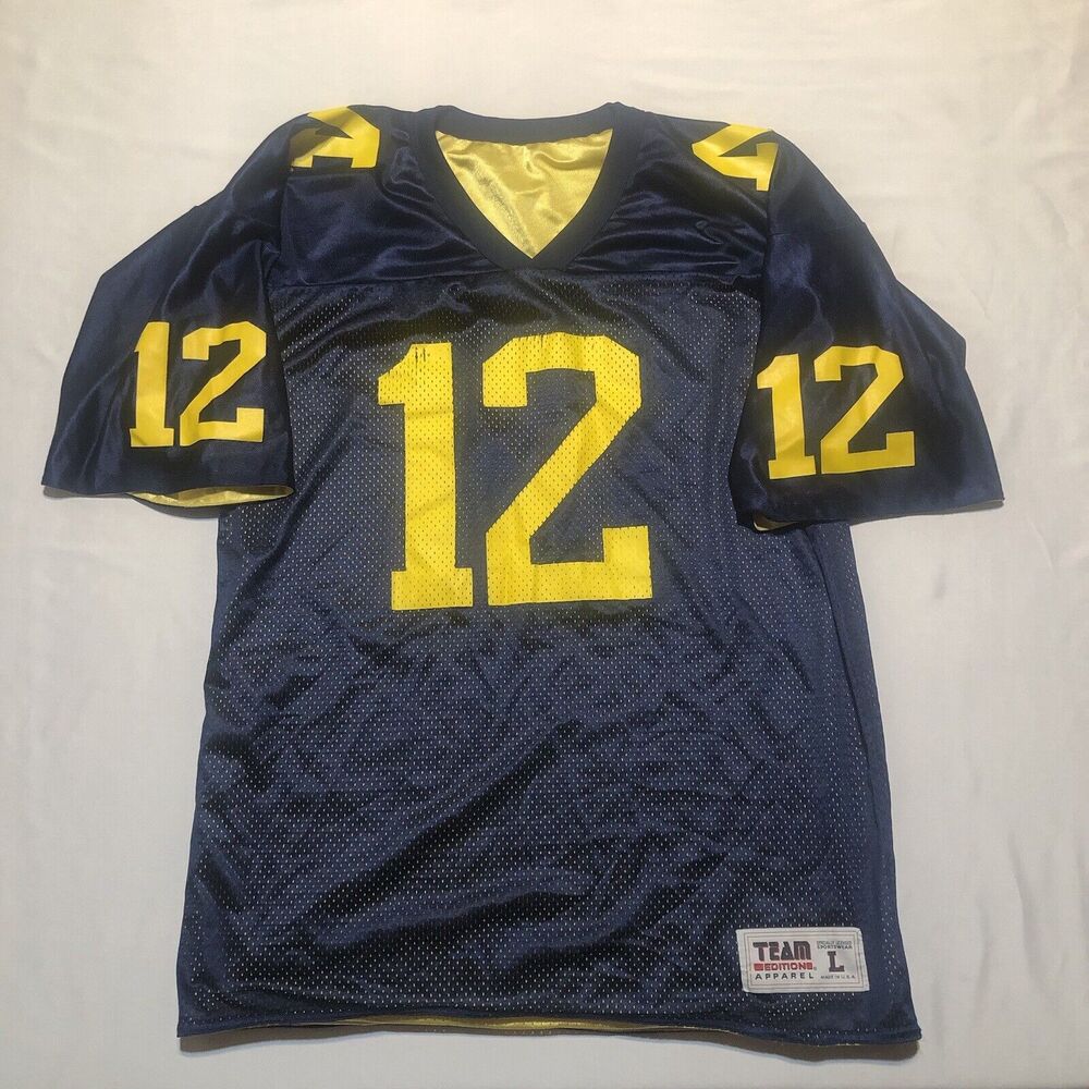 Michigan Wolverines Reversible #12 Football Jersey Large Team Edition Apparel